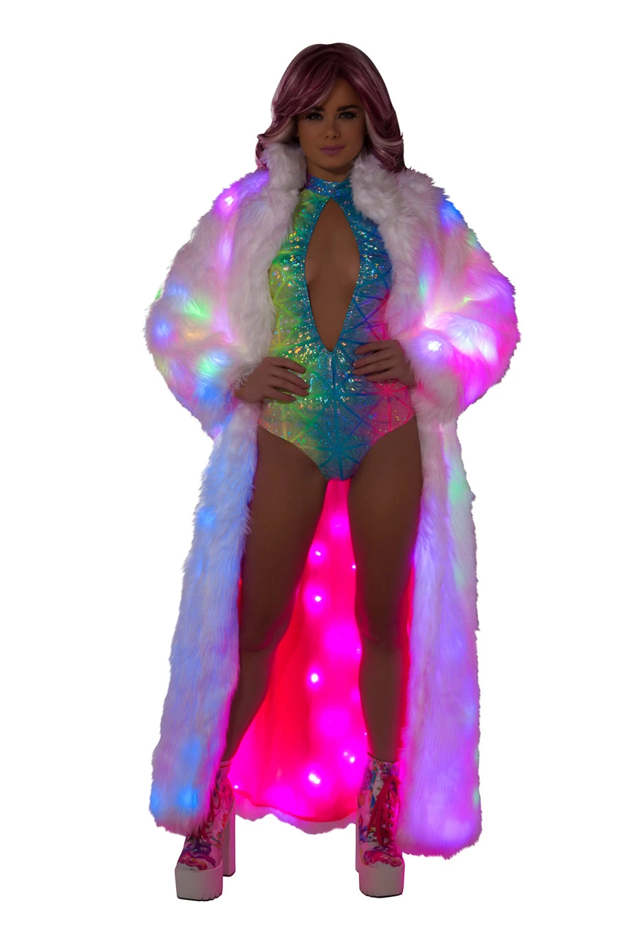 Diamond Hologram High-Neck Halter Romper 4 Diamond Hologram High-Neck Halter Romper - Image 2