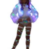 Cropped White Faux Fur Light Up Jacket 2 Cropped White Faux Fur Light Up Jacket -Be Wicked cl524 mlt frt2