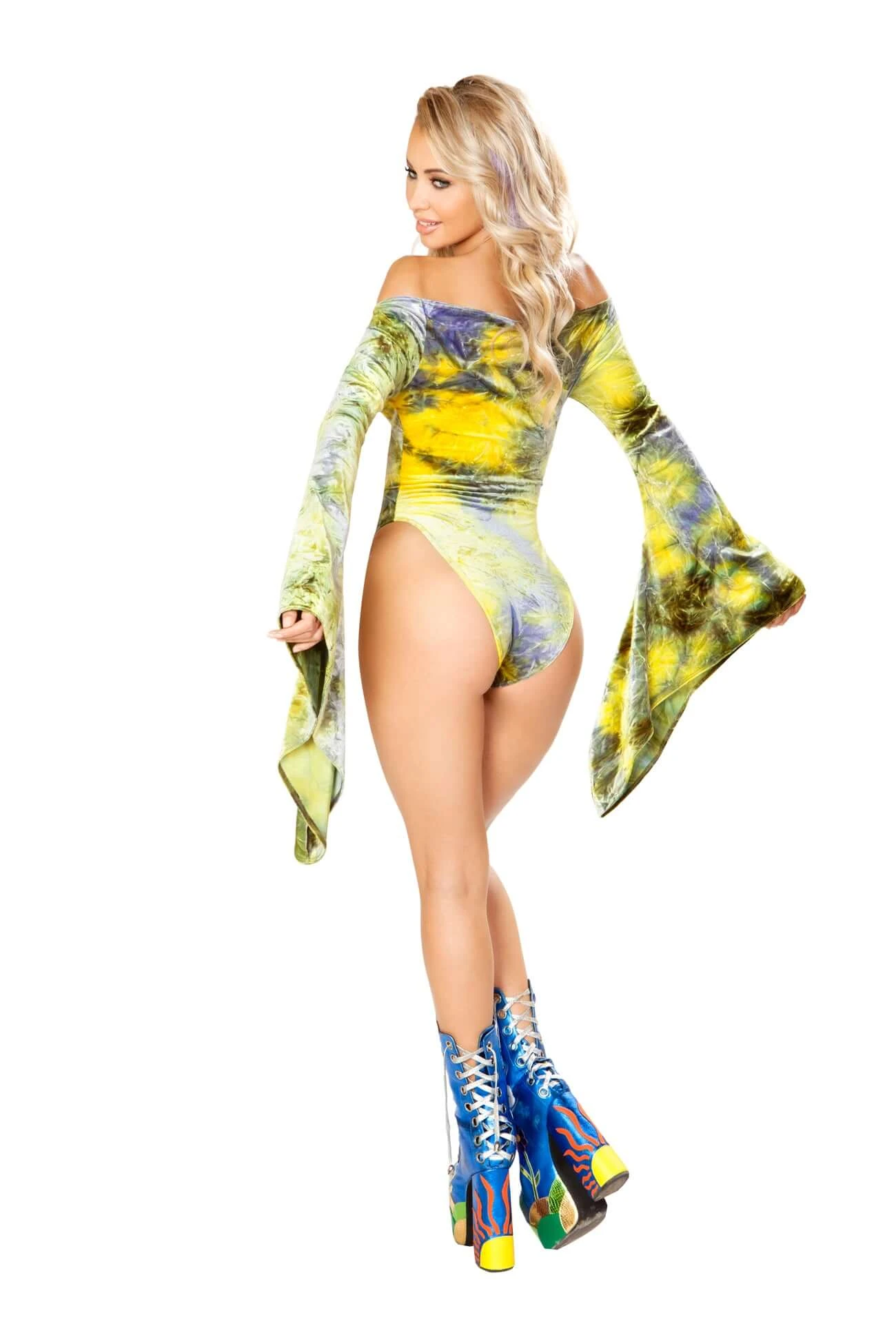 Tie Dye Velvet Gypsy Bodysuit 4 Tie Dye Velvet Gypsy Bodysuit - Image 2