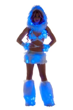 White Fur Light-Up Infinity Hood With Blue Lights 7 White Fur Light-Up Infinity Hood With Blue Lights -Be Wicked ff426 ff427 ff428 ff429 ff430 blu