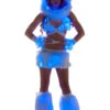 White Fur Light-up Skirt With Blue Lights
