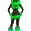 White Fur Light-up Skirt With Green Lights