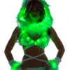White Fur Light-up Wrap Top With Green Lights -Be Wicked ff426 grn