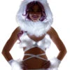 White Fur Light-up Wrap Top With White Lights 1 White Fur Light-up Wrap Top With White Lights -Be Wicked ff426 wht frt2