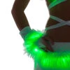 White Fur Light-up Gloves With Green Lights 2 White Fur Light-up Gloves With Green Lights -Be Wicked ff428 grn