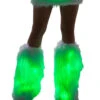 White Fur Light-up Legwarmers With Green Lights 2 White Fur Light-up Legwarmers With Green Lights -Be Wicked ff429 grn