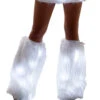 White Fur Light-up Legwarmers With White Lights 1 White Fur Light-up Legwarmers With White Lights -Be Wicked ff429 wht
