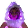 White Fur Light-Up Infinity Hood With Pink Lights 1 White Fur Light-Up Infinity Hood With Pink Lights -Be Wicked ff430 pnk