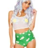 Daisies On Grass High-Waist Short 2 Daisies On Grass High-Waist Short -Be Wicked ff610 dsg frt