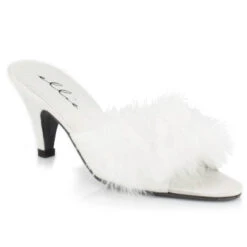 Satin Maribou Slippers -Be Wicked phoebe wht